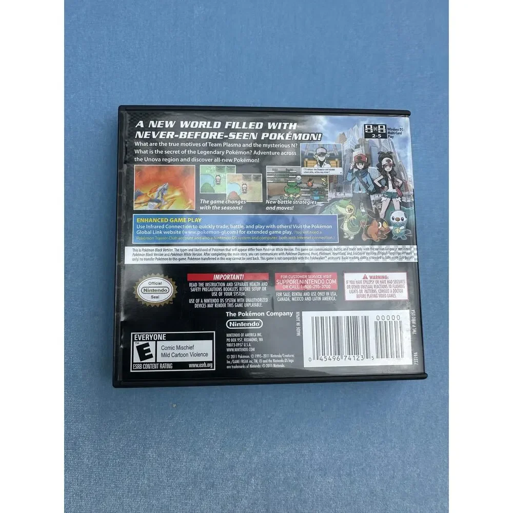 Pokémon Black Version (Nintendo DS) Cover Art Case & Manual Only